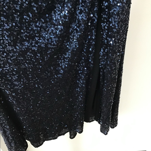 Badgley Mischka One Shoulder Sequin Gown - Picture 7 of 11